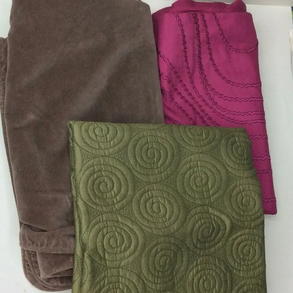 Stratford Home Ikea Pillow Covers Square Lot of 3 Brown Purple Green